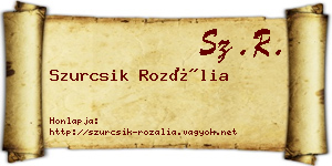 Szurcsik Rozália névjegykártya