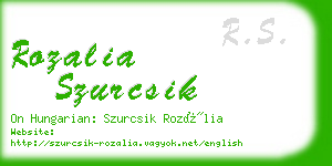 rozalia szurcsik business card
